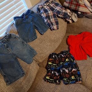4 Kids Shorts Bundle - Denim, Plaid, Red (12)